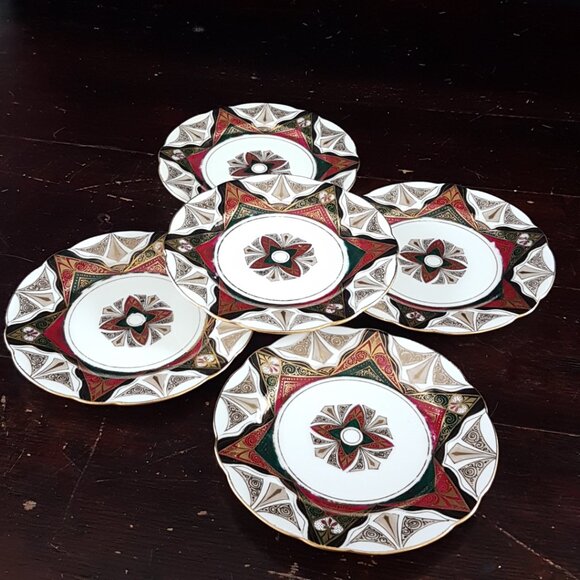 Hand Painted Austria 5.5" Art Deco Side Plates-Set of 5 - Picture 9 of 10